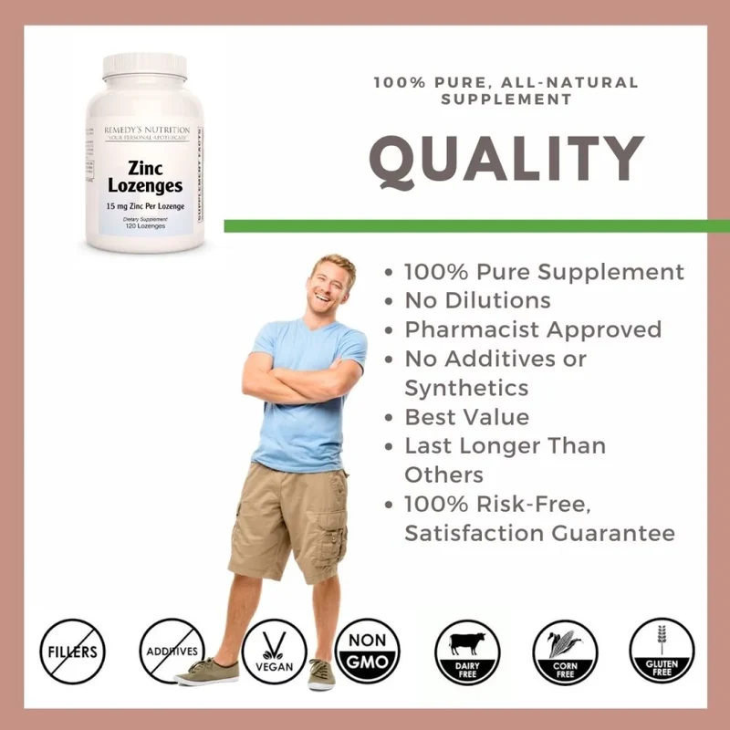 Pastilles de zinc 15 mg, 60 et 120 pastilles