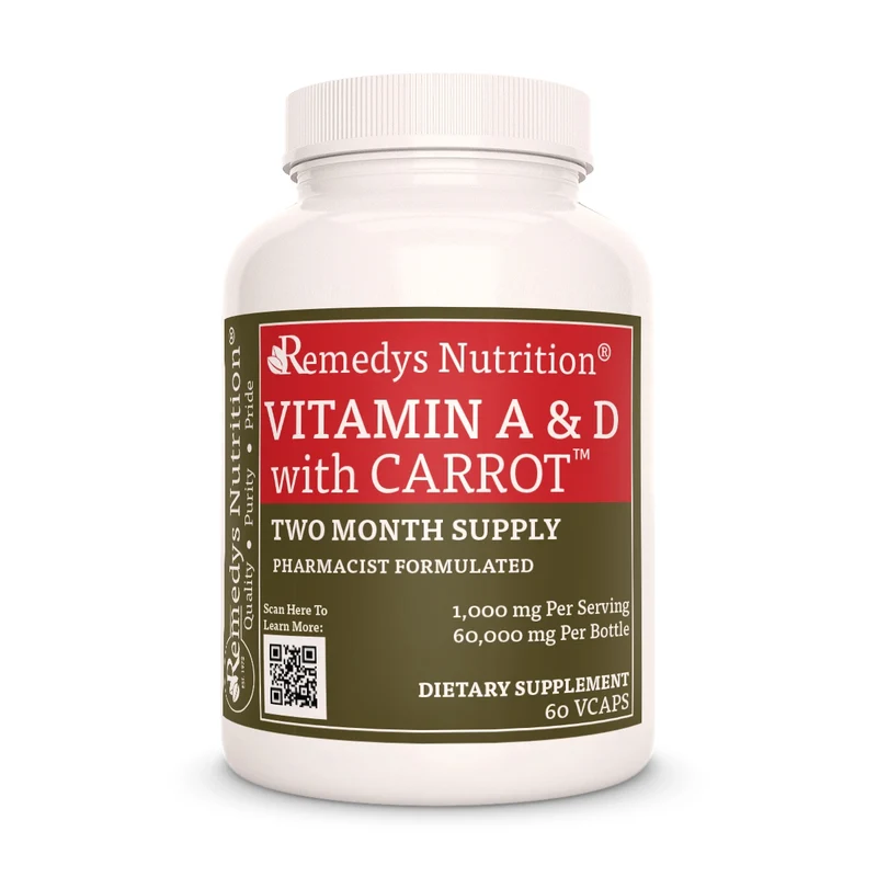 Vitamines A et D à la carotte 1000 mg, 60 capsules végétaliennes