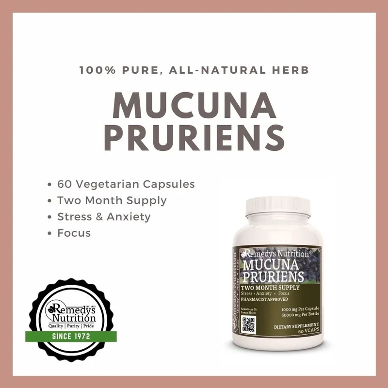 Mucuna Pruriens 1000 mg, 60 gélules végétaliennes