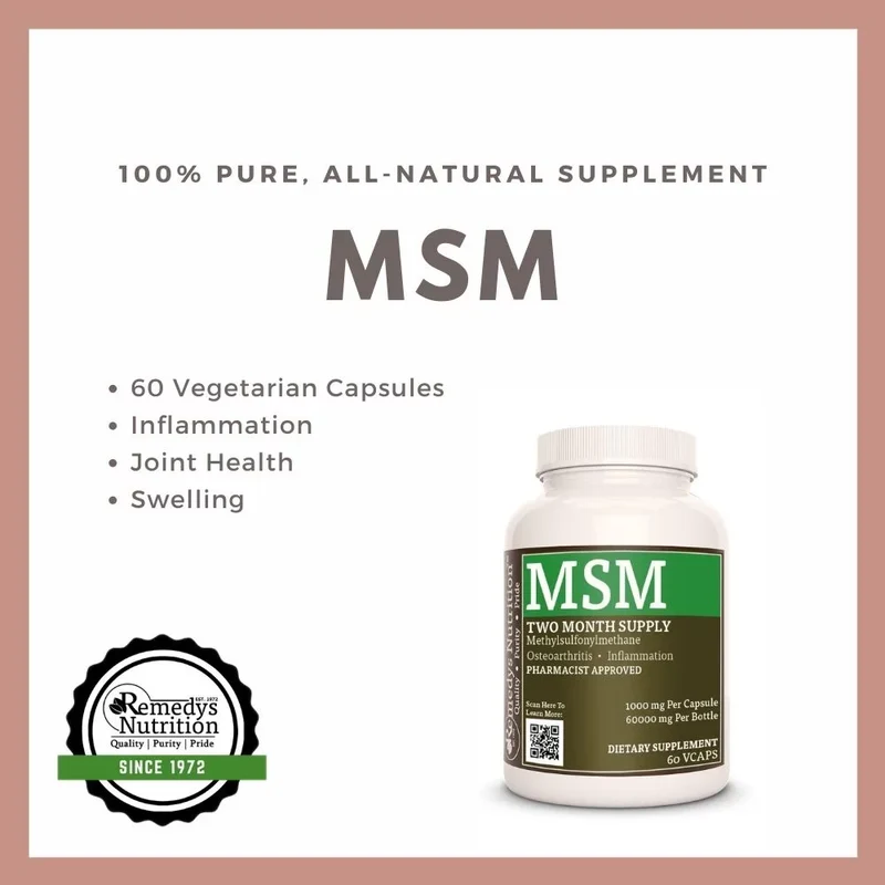 MSM 1000 mg, 60 capsules végétaliennes
