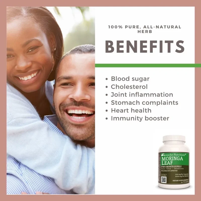 Feuille de Moringa 1000 mg, 60 capsules végétaliennes