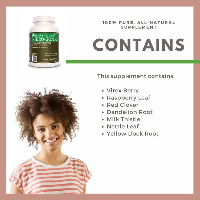 Vitamines Fibro Gone™ pour fibromes 1000 mg 60 capsules végétaliennes