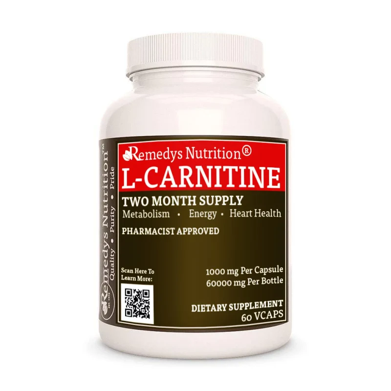 Acide aminé L-Carnitine 1000 mg, 60 capsules végétaliennes