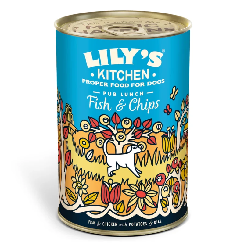 Expiry Date 08-Nov-26 Lily's Kitchen Fish & Chips Wet Dog Food - 400G
