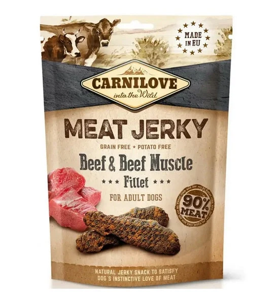 Expiry Date 05-Nov-26 Carnilove Jerky Snack Beef & Beef Muscle Fillet Dog Treats - 100G