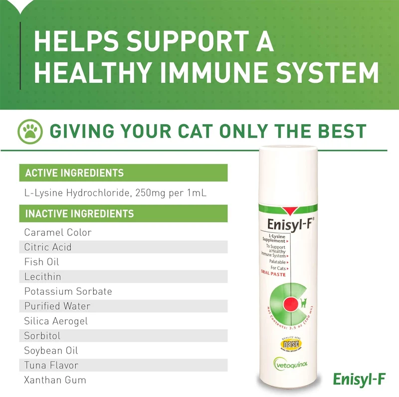 Vetoquinol Enisyl F Supplement Pump For Cat's Immune System 100ML
