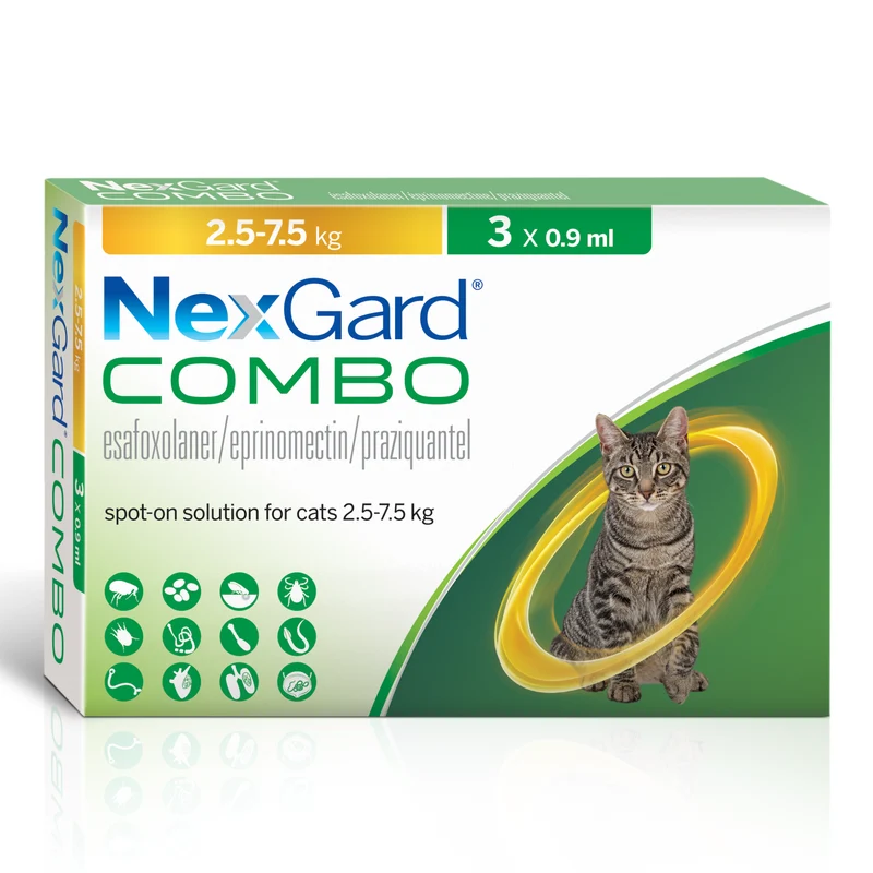 NexGard Combo Spot-On Solution Tick, Flea & Parasite Treatment & Protection For Cats