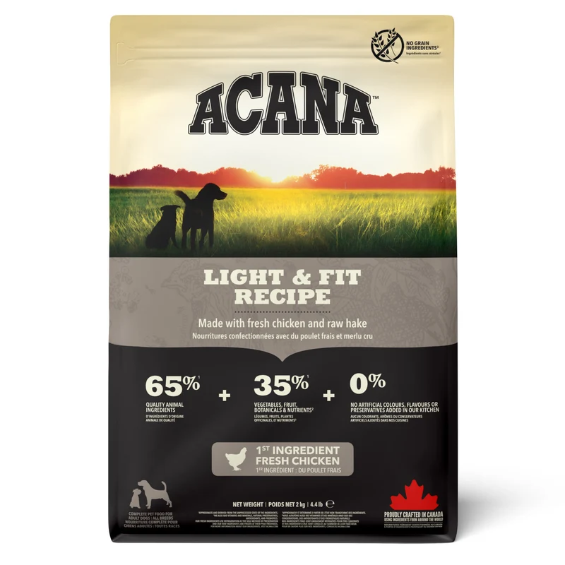Expiry Date 19-Dec-26 Acana Light and Fit Recipe Dry Dog Food - 6KG