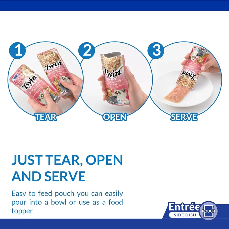 Inaba Twin Pack Tuna & Chicken Recipe In Tuna Broth Wet Cat Food 2x40G
