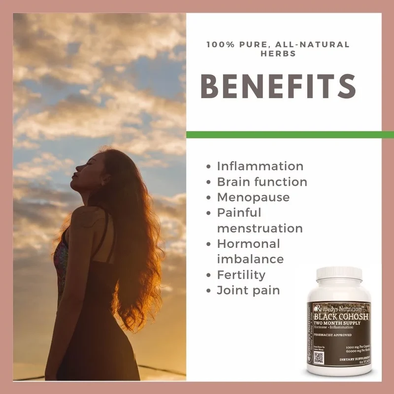 Actée à grappes noires 1000 mg, 60 capsules végétaliennes