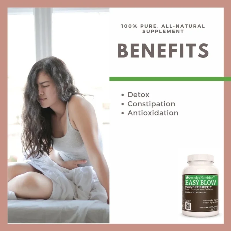 Easy Blow™ Laxatif doux aux herbes 1000 mg, 60 capsules végétaliennes