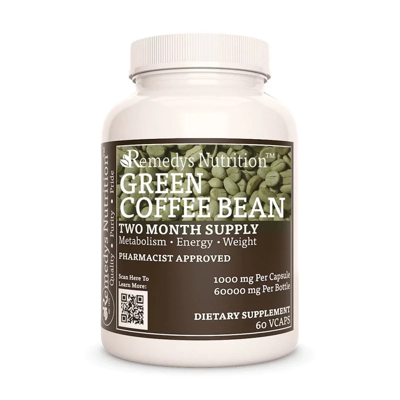 Grains de café vert 1000 mg, 60 capsules végétaliennes