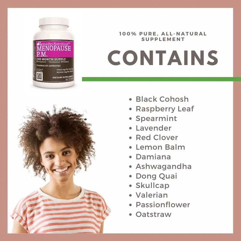 Vitamines Ménopause PM™ pour le bien-être hormonal 1000 60 mg, XNUMX capsules végétaliennes