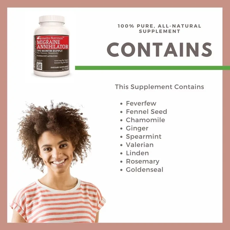 Vitamines Migraine Annihilator™ pour les migraines 1000 60 mg, XNUMX capsules végétaliennes