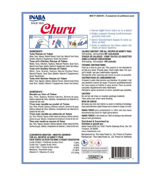 Inaba Churu Tuna Variety Pack Cat Treats 20x14g