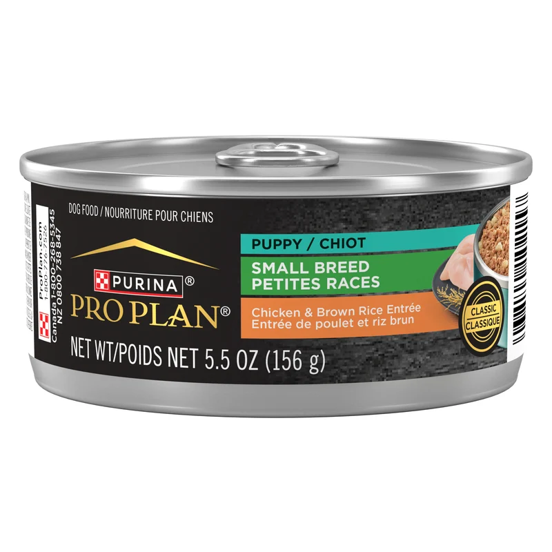 PURINA Pro Plan Small Breed Puppy Wet Dog Food With Chicken & Brown Rice Entree 156G