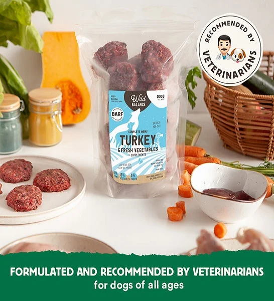 Wild Balance Complete BARF Menu Turkey Raw Food for Dogs