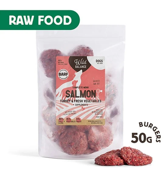 Wild Balance Complete BARF Menu Salmon Raw Food for Dogs 1KG