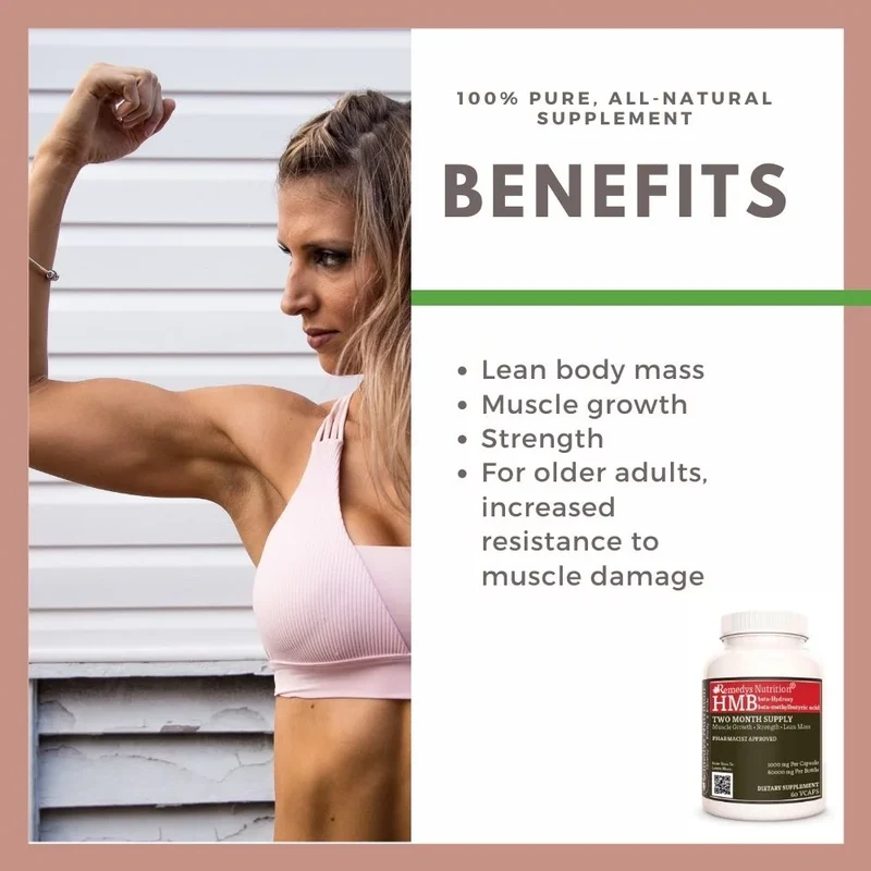 HMB (acide bêta-hydroxy bêta-méthylbutyrique) 1000 mg 60 capsules végétaliennes