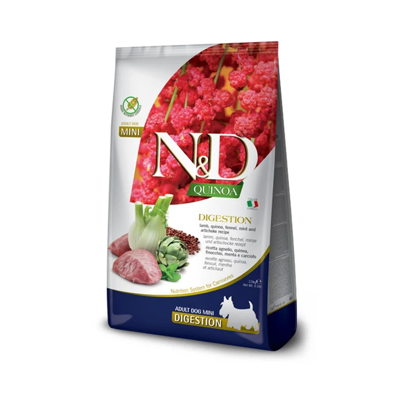 Farmina N&D Quinoa With Lamb For Digestion Adult Mini Dry Dog Food 2.5KG