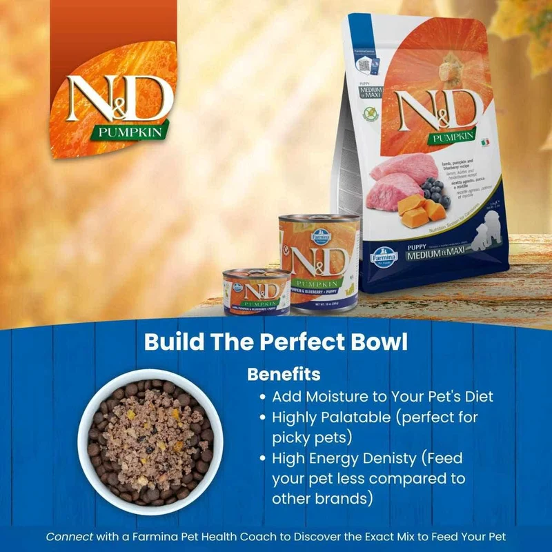 Farmina N&D Lamb, Pumpkin & Blueberry Grain-Free Adult Mini Dry Dog Food 2.5KG