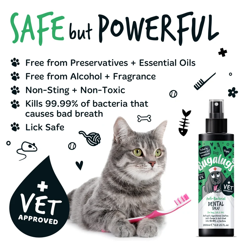 Bugalugs Antibacterial Dental Spray for Pets 200ML