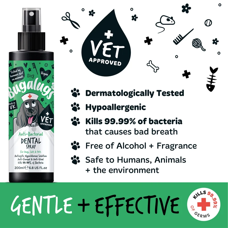 Bugalugs Antibacterial Dental Spray for Pets 200ML