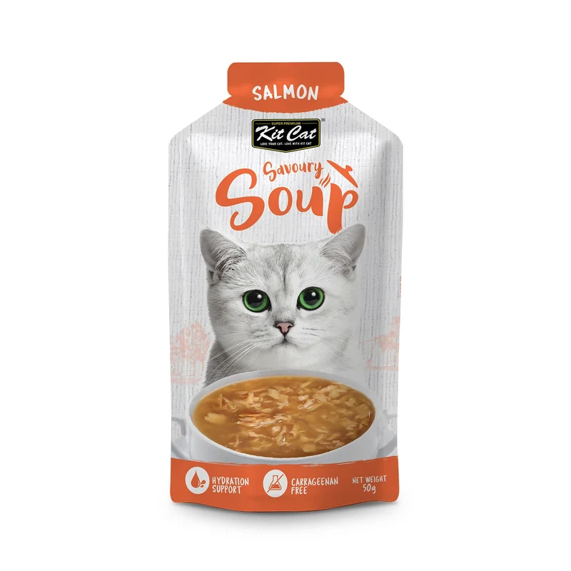 Kit Cat Savoury Soup Salmon Wet Cat Food 6x50G