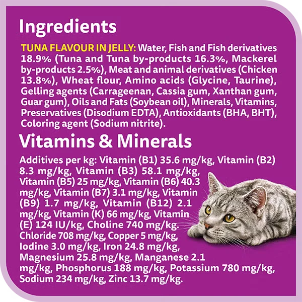 Whiskas 1+ Years Fishy Selection Adult Wet Cat Food in Jelly 10+2 Multipack 12X80G