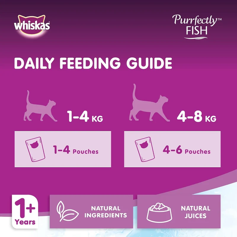 Whiskas 1+ Years Purrfectly Fish Tuna & Salmon in Jelly Adult Wet Cat Food 85G