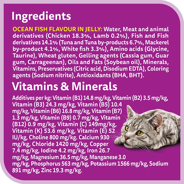 Whiskas 1+ Years Mixed Favourites Adult Wet Cat Food In Jelly 10+2 Multipack 12X80G