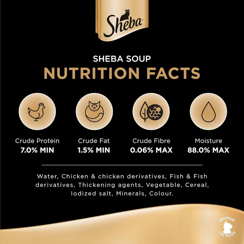 Sheba Soup with Whitefish Adult Wet Cat Food In Pouch 4X40G