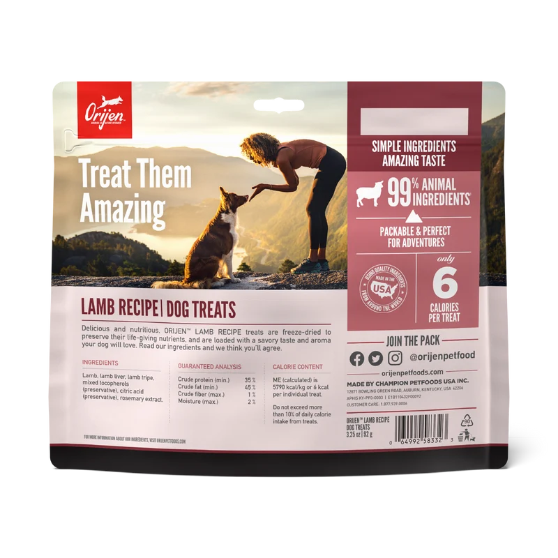 Orijen Lamb Recipe Freeze Dried Dog Treats 92g