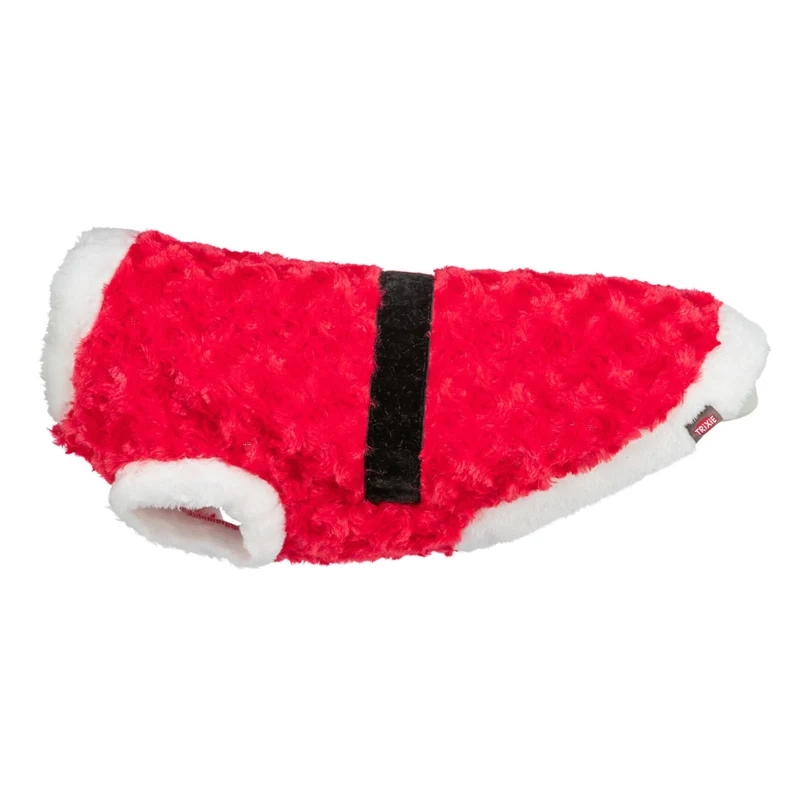 Trixie Plush Xmas Santa Coat For Dogs Red