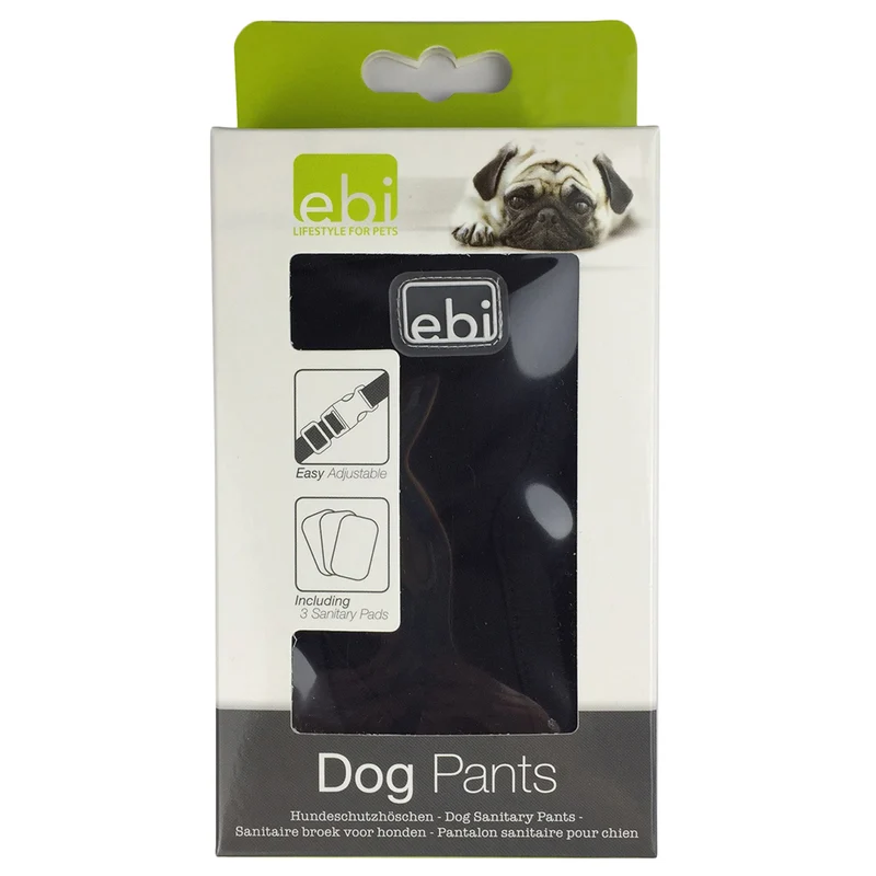 Ebi Classic Dog Pants With 3 Pads Black