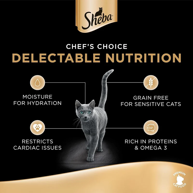 Sheba Deluxe Succulent Chicken Breast with Salmon in Gravy Wet Cat Food 85G