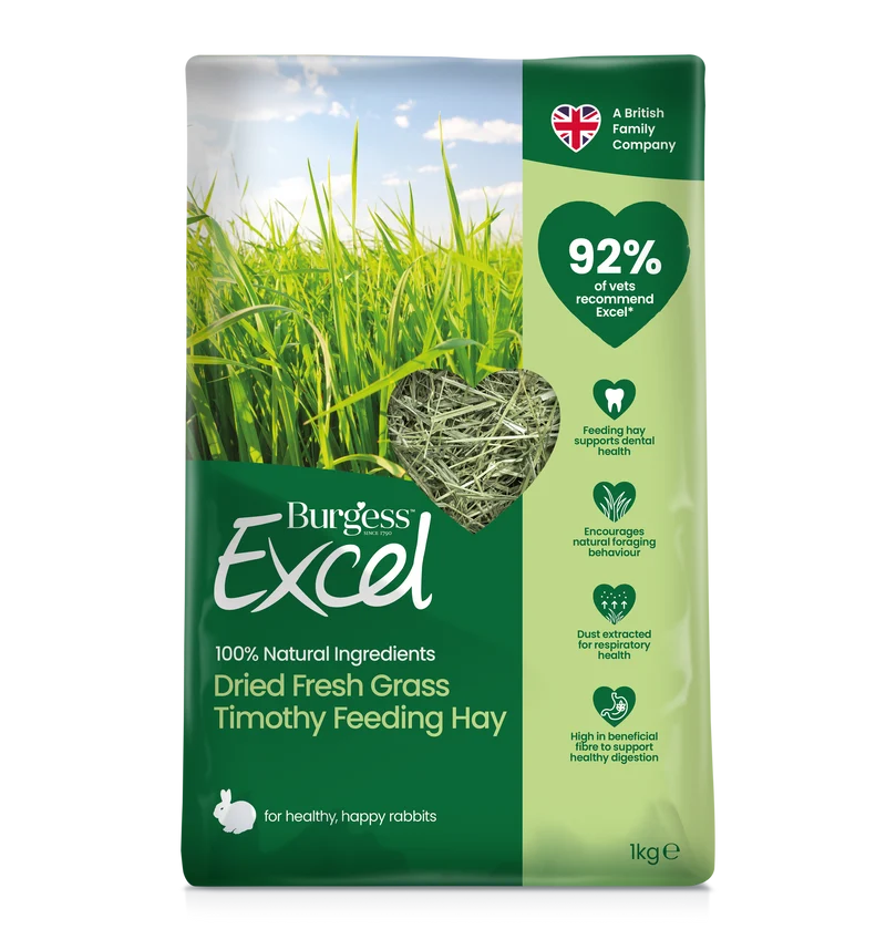 Burgess Excel Dried Fresh Grass Feeding Hay For Small Pets 1KG
