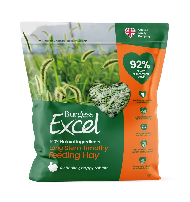 Burgess Excel Long Stem Feeding Hay For Small Pets 1KG
