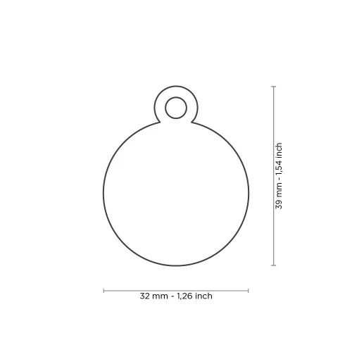 My Family Basic Aluminum Round ID Tag - RED/SMALL
