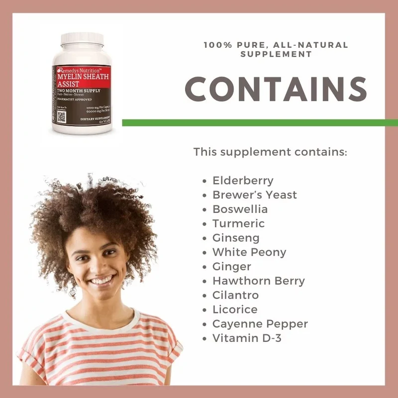 Vitamines Myelin Sheath Assist™ pour les nerfs 1000 60 mg, XNUMX capsules végétaliennes
