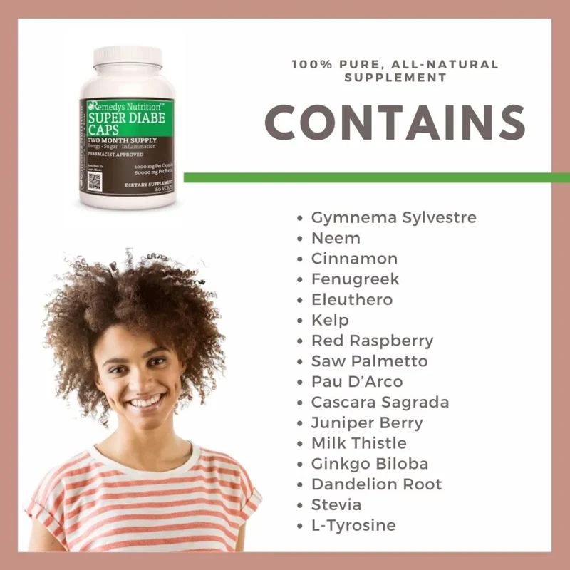Super Diabe™ Supplément de glycémie 1000 mg, 60 capsules végétaliennes