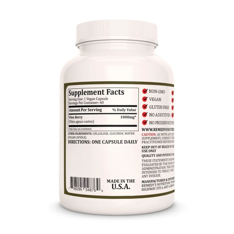 Baies de Vitex 1000 mg, 60 capsules végétaliennes