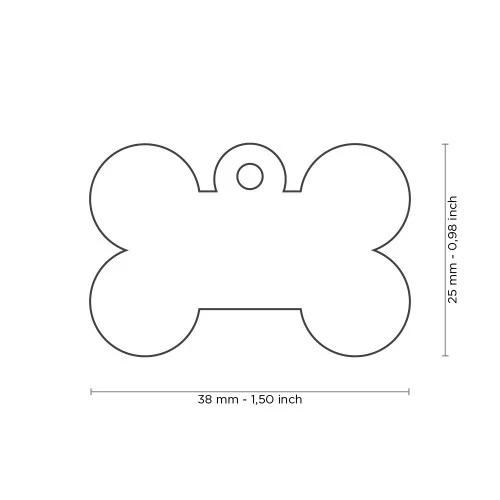 My Family Basic Bone Plated Brass ID Tag - CHROME/BIG