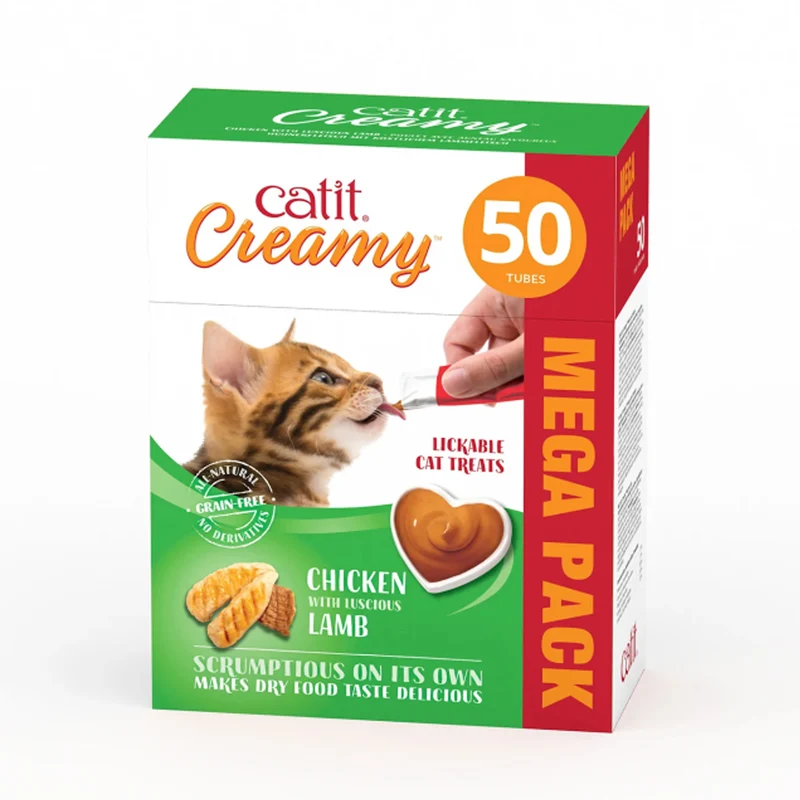 Catit Creamy Treats Mega Pack Chicken with Lamb Cat Treats 50x10g