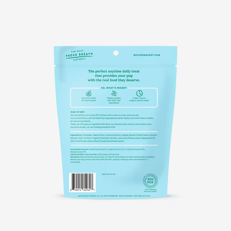 Bocce's Bakery Brushy Sticks Dental Bars