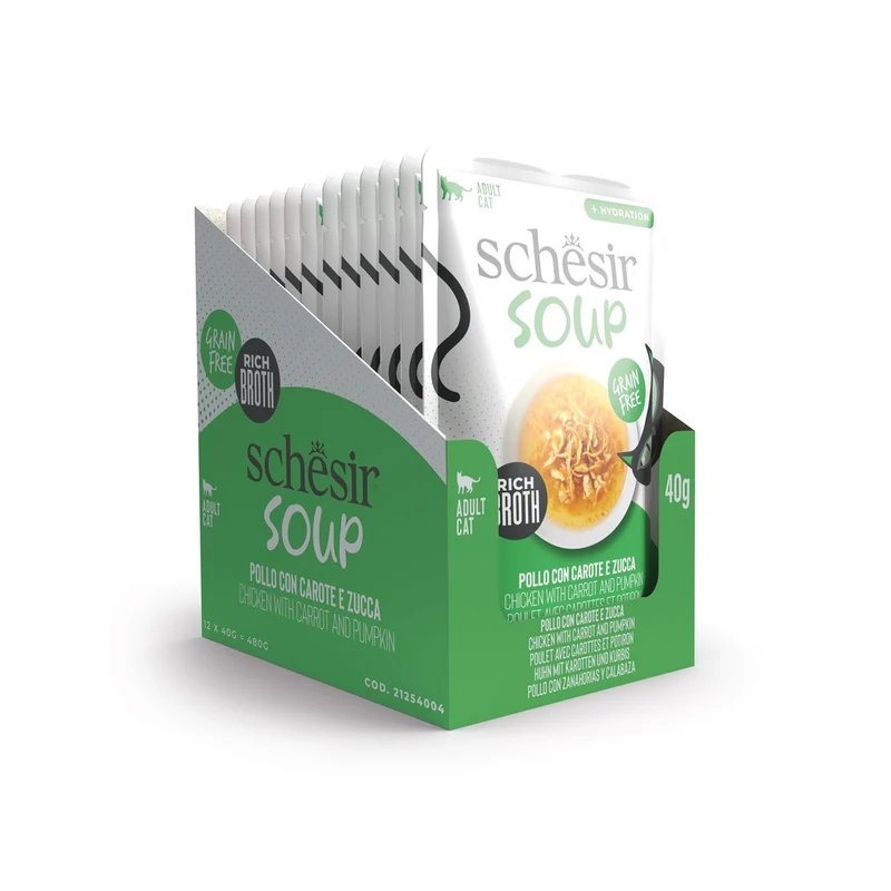 Schesir Chicken Pumpkin In Soup Pouch Wet Cat Food 40g