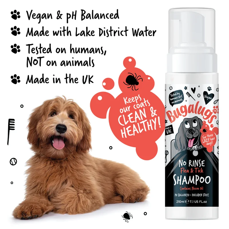 Bugalugs No Rinse Flea & Tick Shampoo For Dogs 200ml
