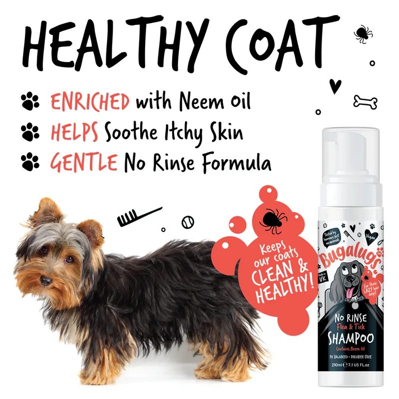 Bugalugs No Rinse Flea & Tick Shampoo For Dogs 200ml