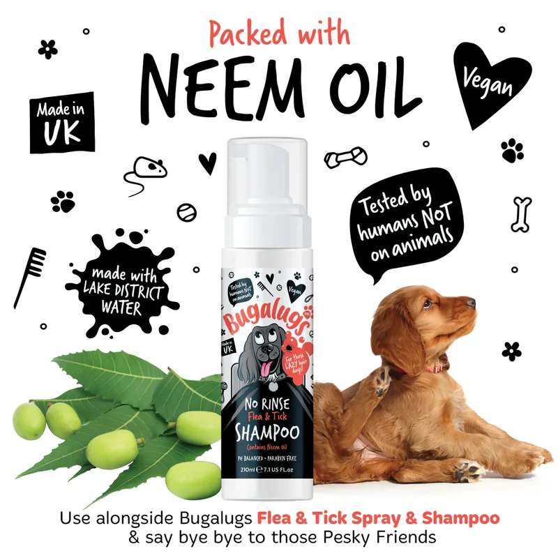 Bugalugs No Rinse Flea & Tick Shampoo For Dogs 200ml
