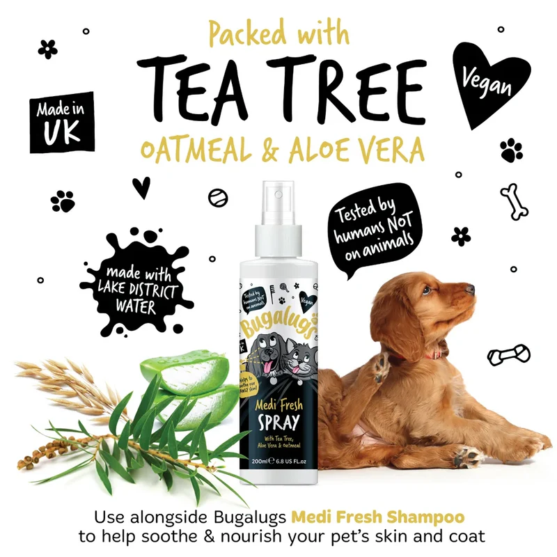 Bugalugs Medi Fresh Itchy Skin Relief Spray For Dogs & Cats 200ml